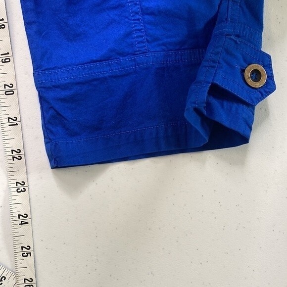 Fresh Produce Drawstring Cropped Utility Pant Royal Blue Cotton Stretchy Vibrant - Picture 10 of 15